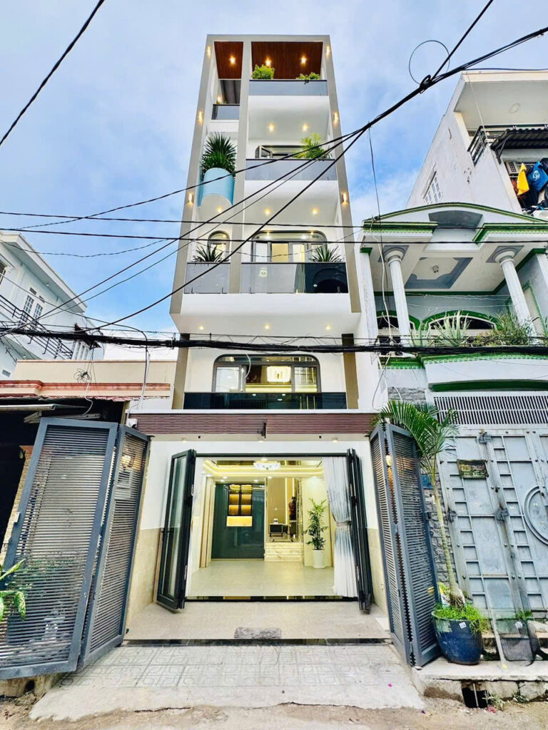 Nhà phố cao cấp Lê Văn Thọ Gò Vấp – có thang máy, gara ô tô, hướng Tây Nam hợp mệnh Kim & Thổ